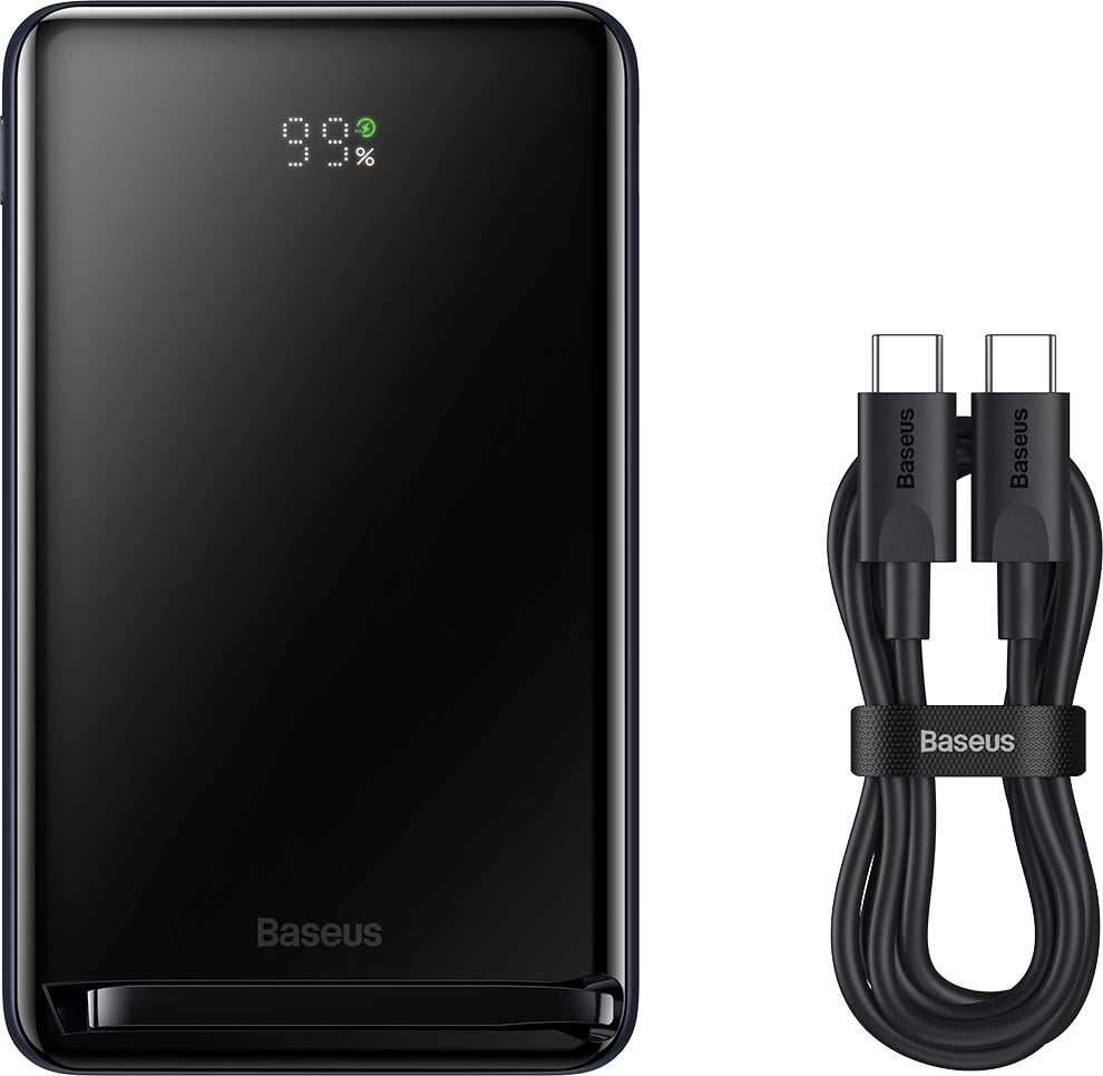 Powerbank Baseus Magnetic Bracket PPCX000203, 10000mAh, MagSafe, 20W, me kabllo USB-C 0.5m, Kaltër e errët