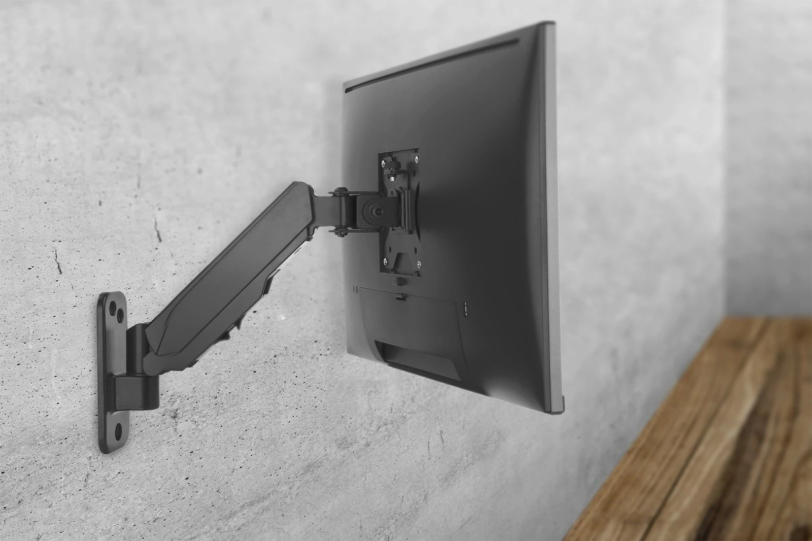 Mbajtës muri për monitor Digitus DA-90396, 17-32", sustë gazi, i zi mat