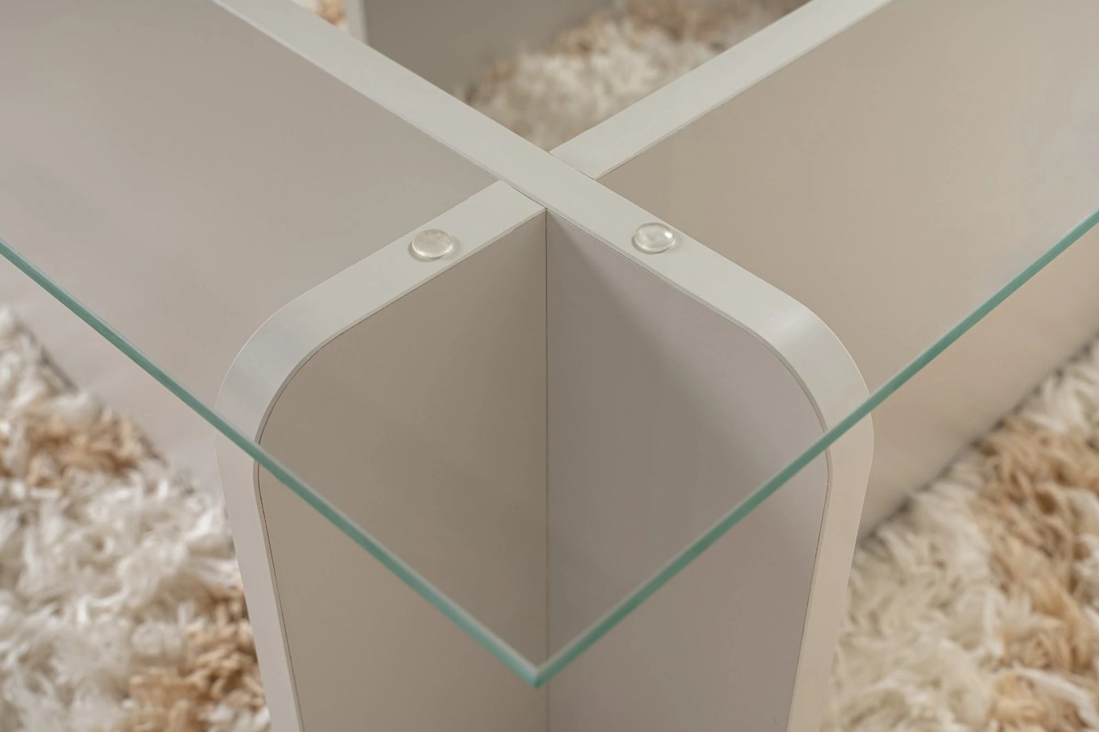 Tavolinë kafeje Nordure, Flavio, xham i kalitur, ngjyrë gri