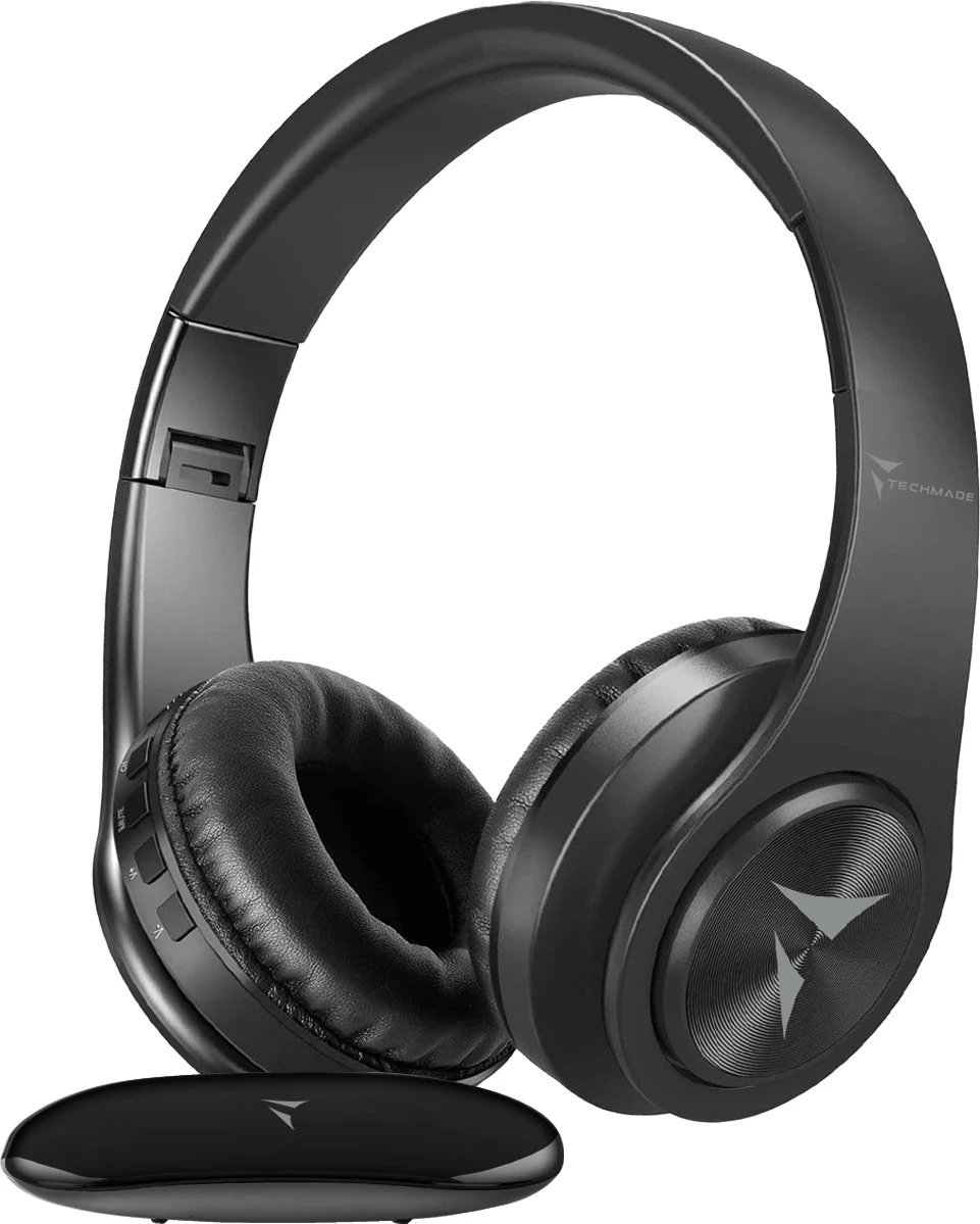 Kufje wireless Techmade për TV, të zeza