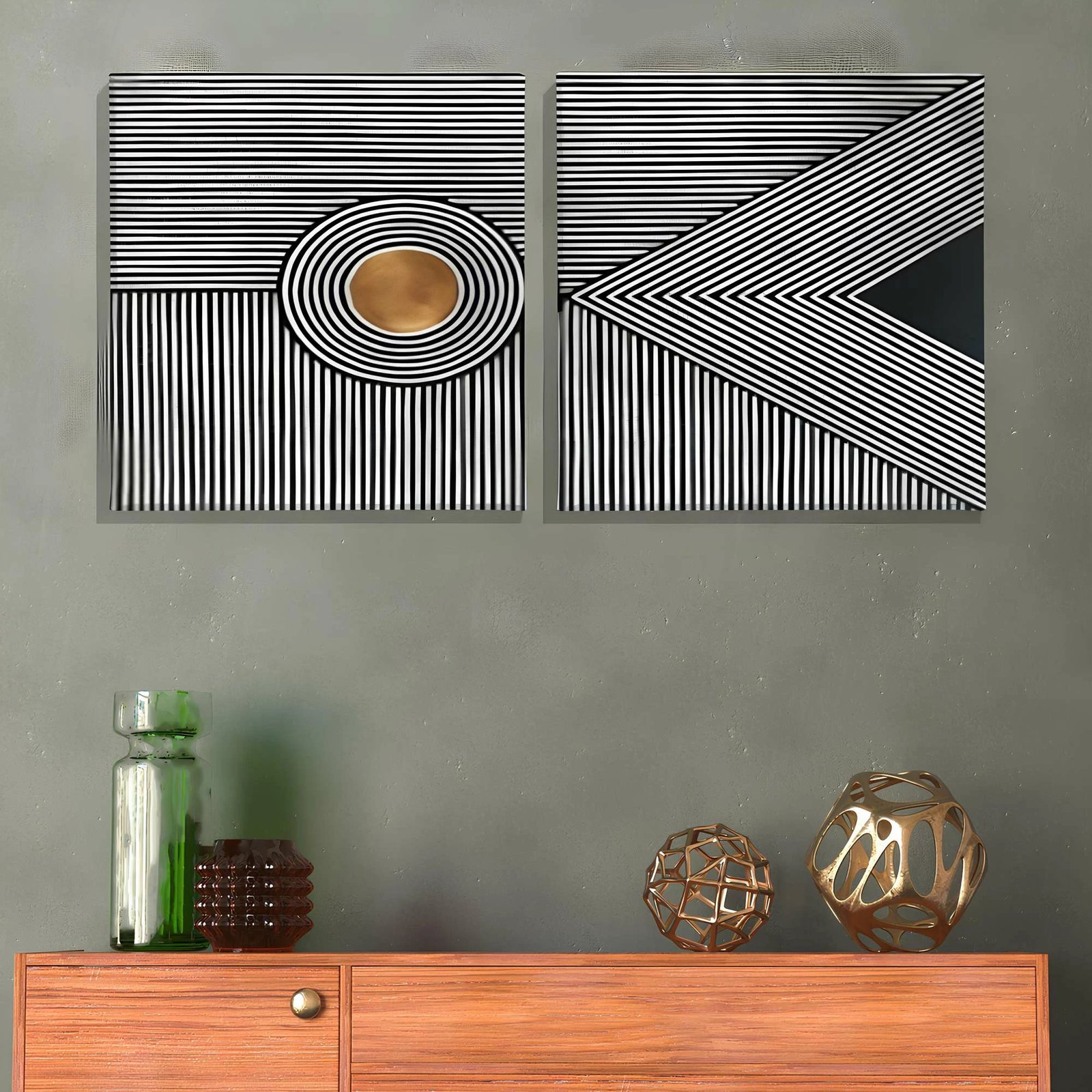 Pikturë dekorative në kanavacë (2 copë), Wallity, ASR_CNV2-23, 30x30