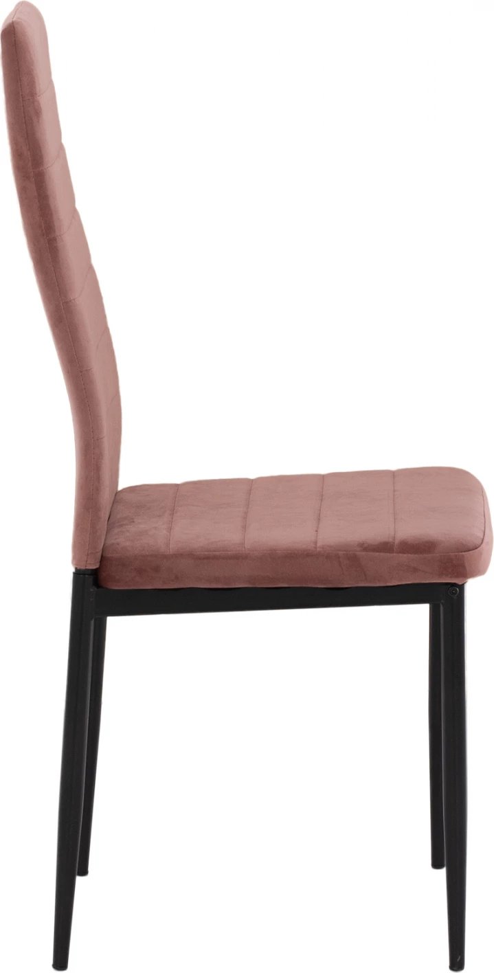 Karrige metalike FH0037.32, kadife rozë e zbehtë, me kornizë metalike, set prej 4 copash