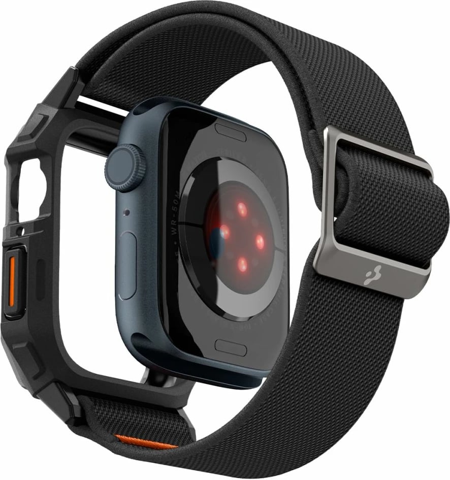 Mbështjellës Spigen Lite Fit Pro me rrip për Apple Watch 4/5/6/7/8/9/SE 44/45mm, e zezë Mbështjellës Spigen Lite Fit Pro me rrip për Apple Watch 4/5/6/7/8/9/SE 44/45mm, e zezë