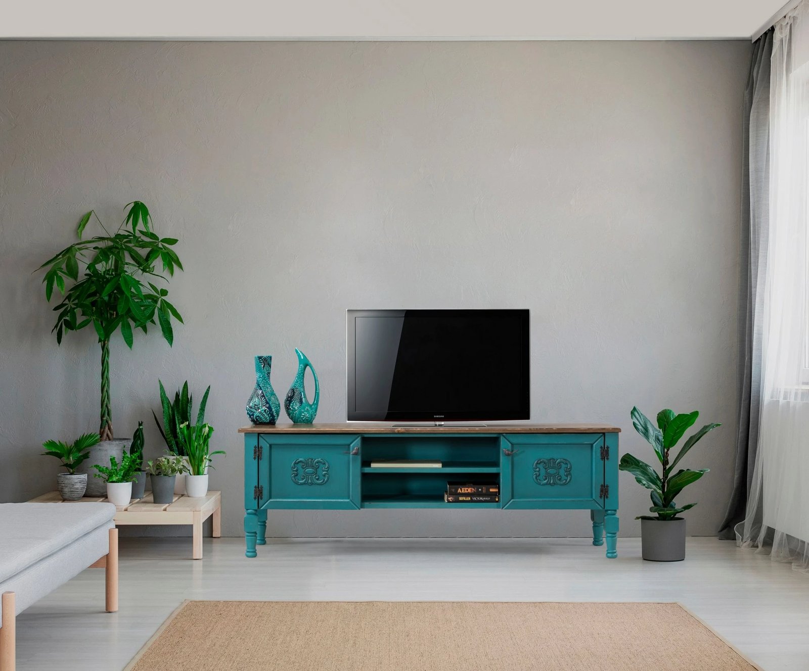 Komodë TV Hanah Home, Ada TV, ngjyrë turquoise