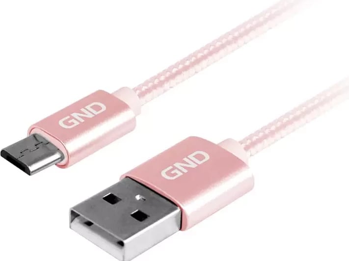 Kabllo Usb GND GNDUSBAC200MM06 (Pembe, 1m)
