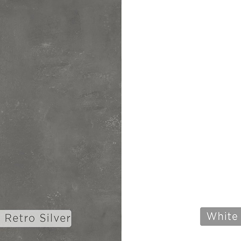 Tavolinë pune Malia, e bardhë, natyrale, gri e errët antike, 120x60.5x75cm