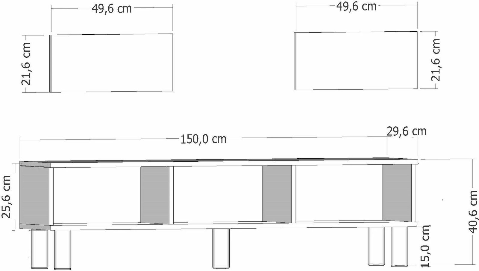 Komodë TV Skye Decor, Dario Bohem, e bardhë