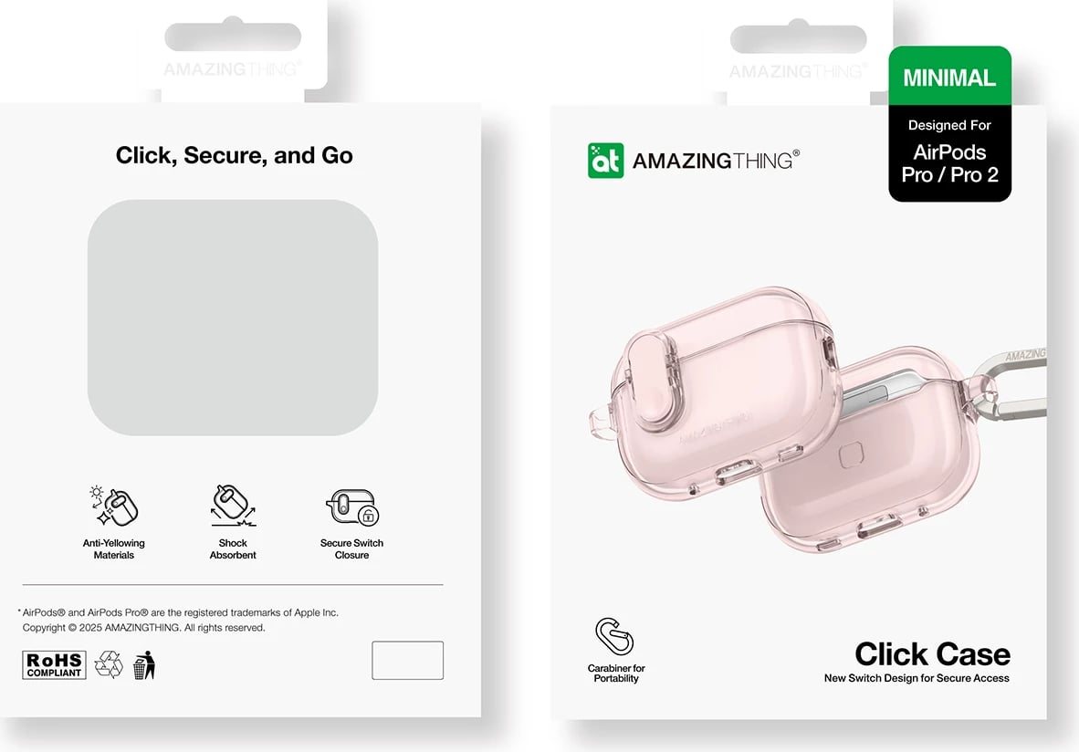 Mbështjellës AmazingThing Minimal për AirPods Pro 2, Rozë