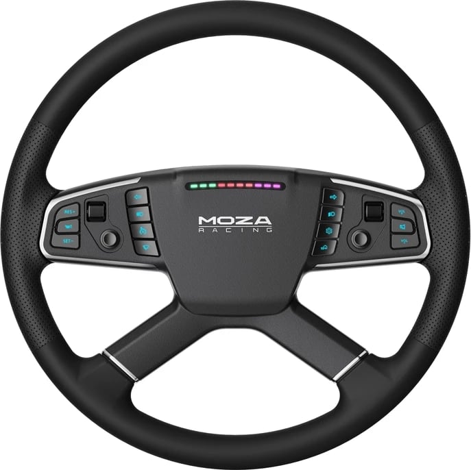 Timon gaming për kamionë Moza Racing RS071, 400mm, me LED RGB, për PC, i zi