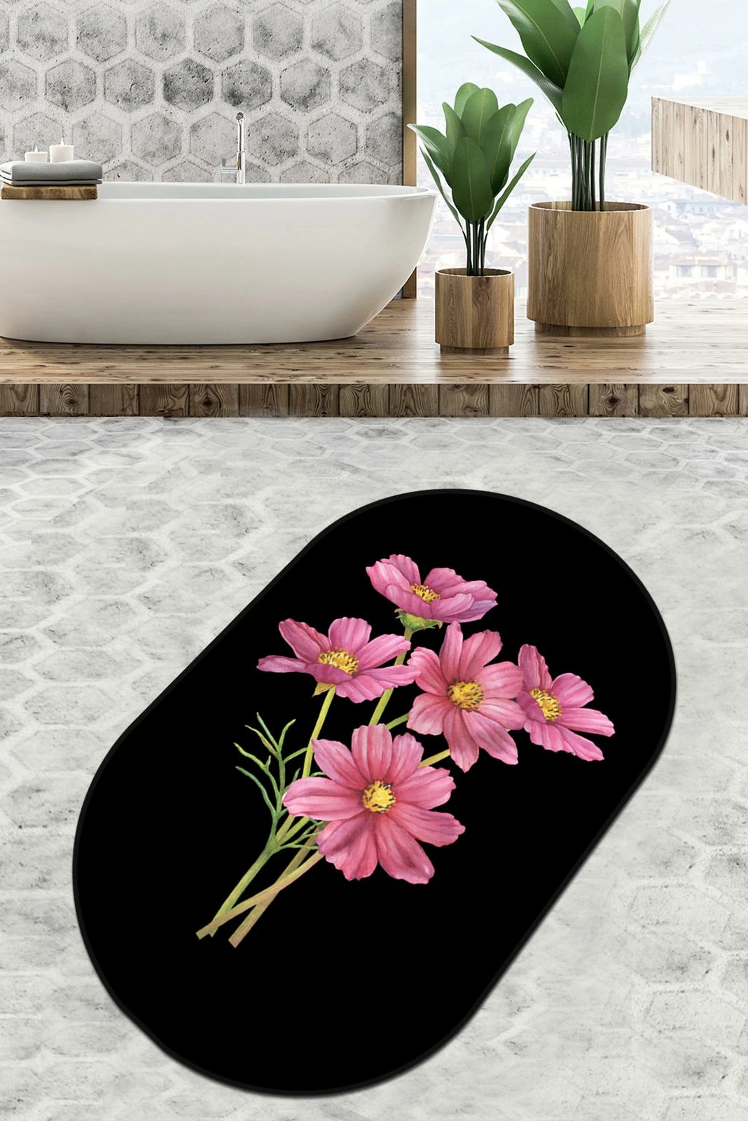 Tapet për banjo Mijölnir, Sitivo Djt, i zi, 80x100cm