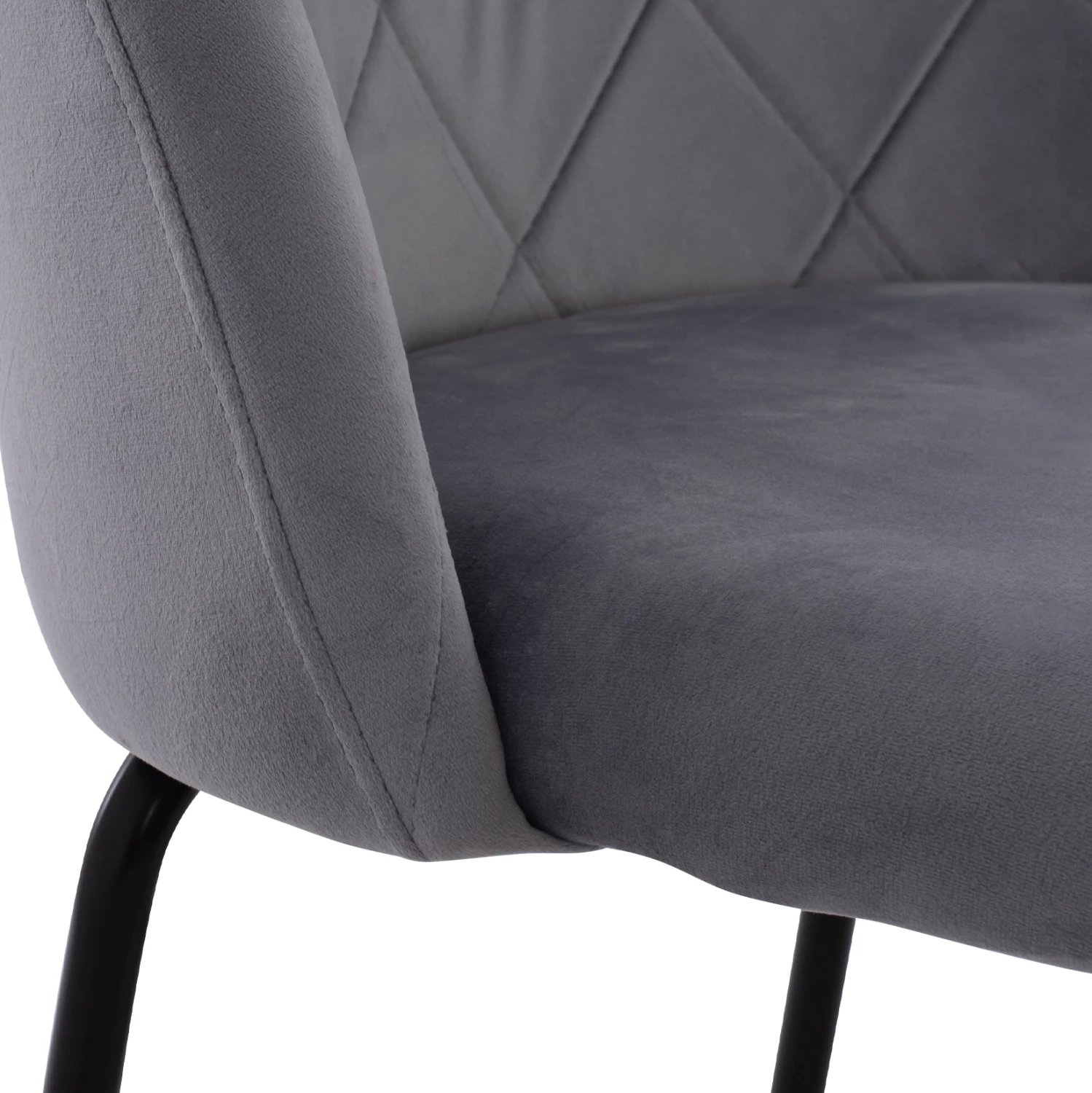 Karrige për bar, lartësi mesatare, FH8732.11, këmbë metalike, kadife gri, 50x56x98 cm., set prej 2 copë