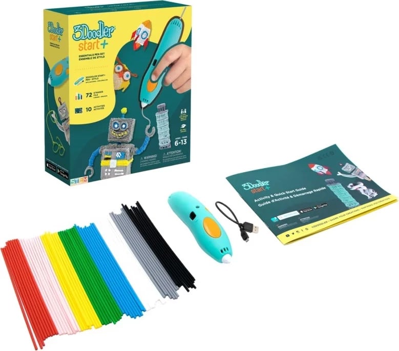 3D Pen 3Doodler Start Plus, Turquoise, Yellow