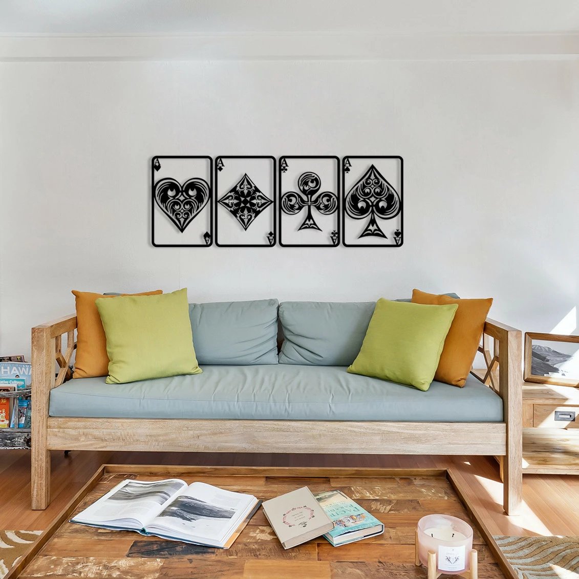 Aksesor dekorativ metalik për mur Wallity, Bedbin, ngjyrë e zezë, 110x40cm