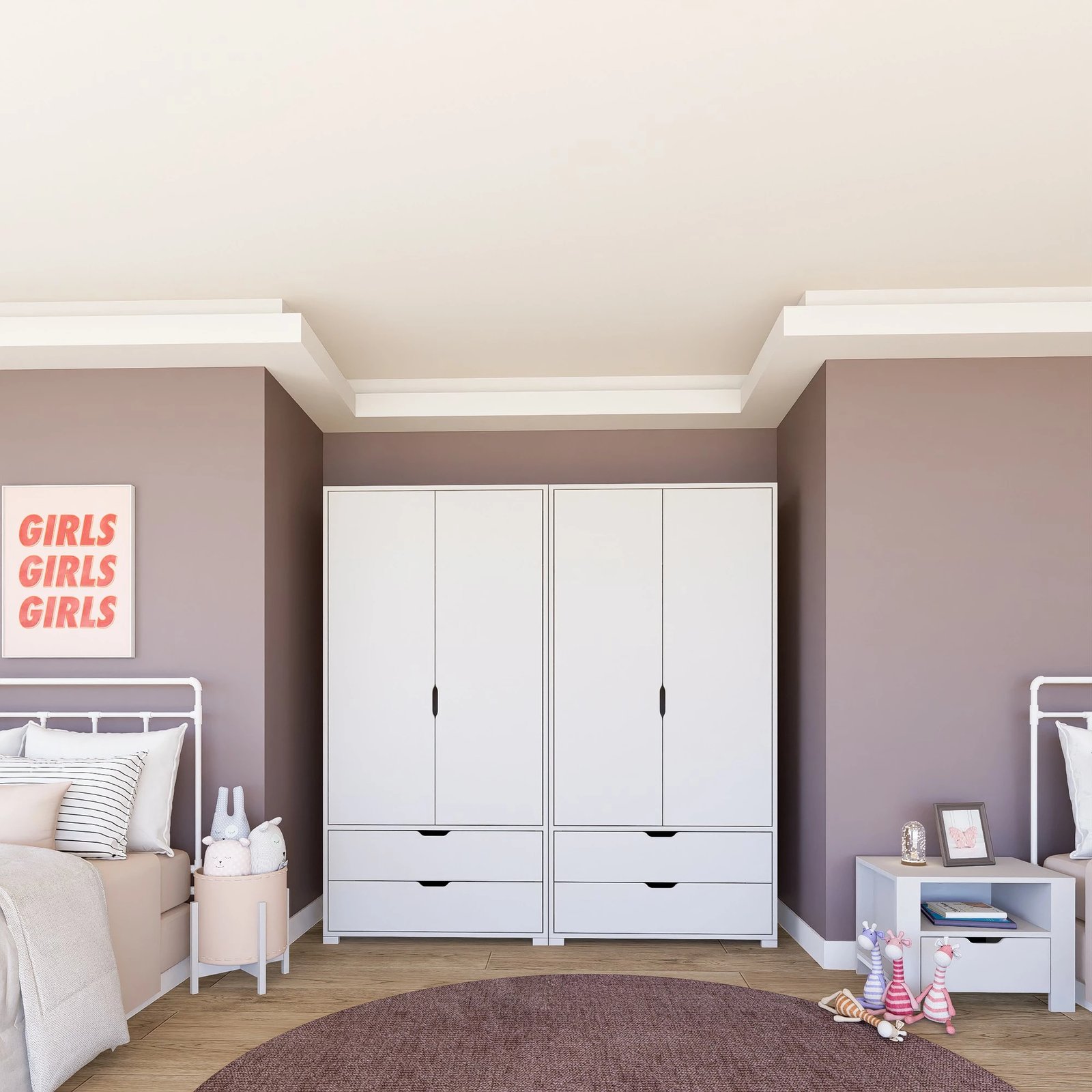 Dollap Skye Decor, ngjyrë e bardhë mat, Duru 1600-022