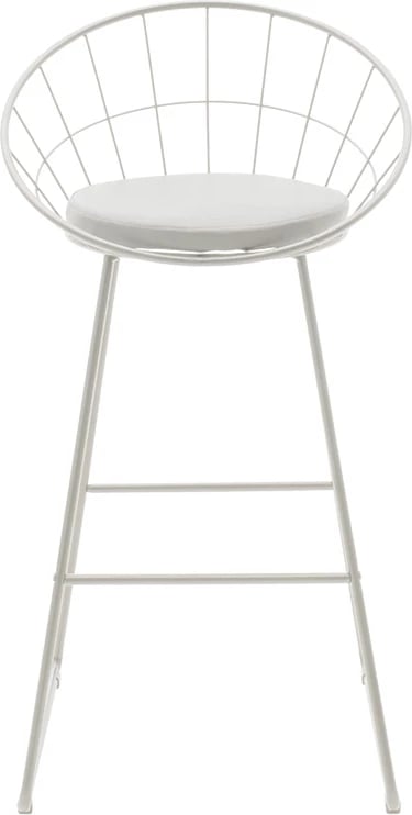 Karrige për bar, metalike, jastëk PVC, ngjyrë bardhë