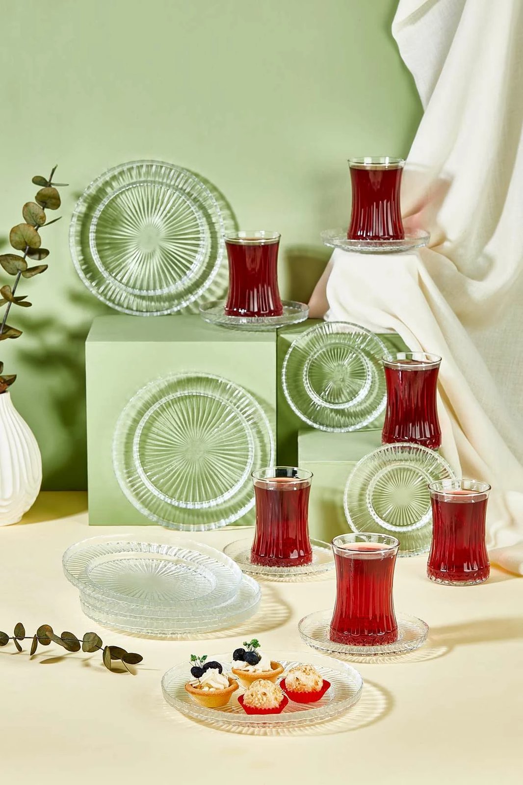 Set çaji prej xhami, 18 copë, Hermia, Riva Set çaji prej xhami, 18 copë, Hermia, Riva