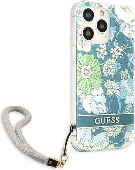 Mbështjellës Guess GUHCP13LHFLSN për iPhone 13/13 Pro 6.1", Flower Strap, Gjelbër