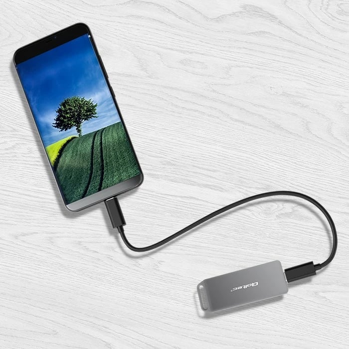 Kasë Qoltec për SSD M.2 NVMe, 2TB, USB 3.1, Argjendtë