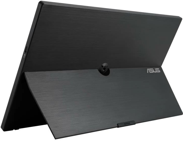 monitor portativ, Asus, ZenScreen MB16AHV, 15.6" Full HD IPS, USB‑C dhe Mini‑HDMI, auto‑rotacion, sipërfaqe anti‑reflektive, filtër Blue Light, antibakterial, e zezë/blu