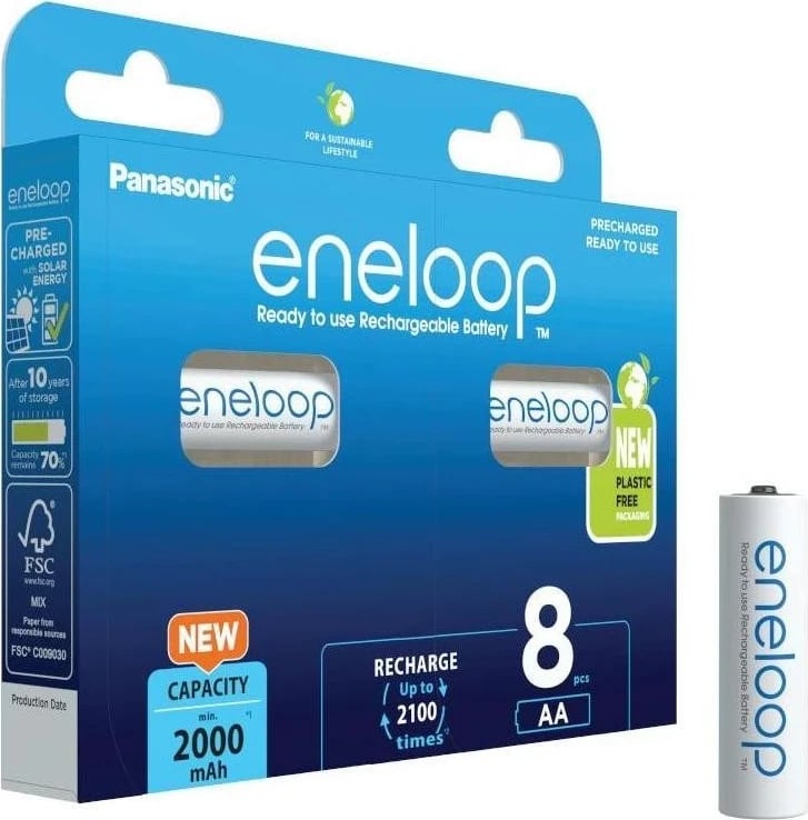 Bateri Panasonic Eneloop, 8 copë