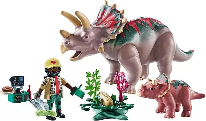 Set figurash Playmobil Dinos 71821 Triceratops me aksesorë, 29 pjesë