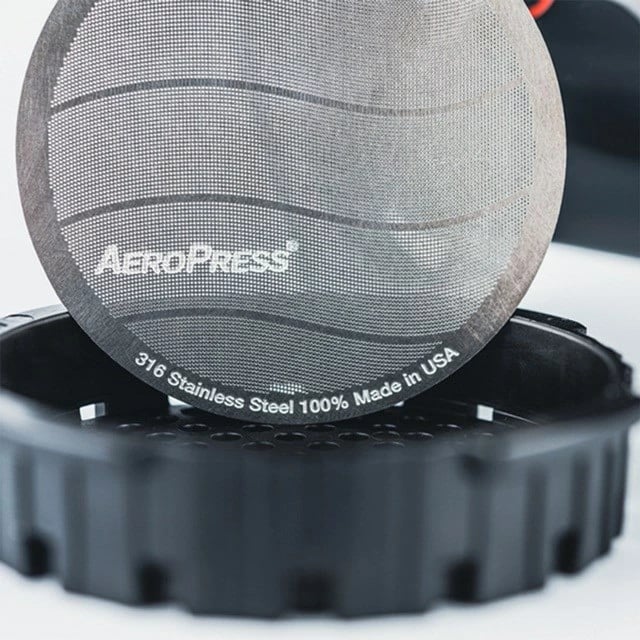 Filtër kafeje AeroPress prej çeliku inox, Gri