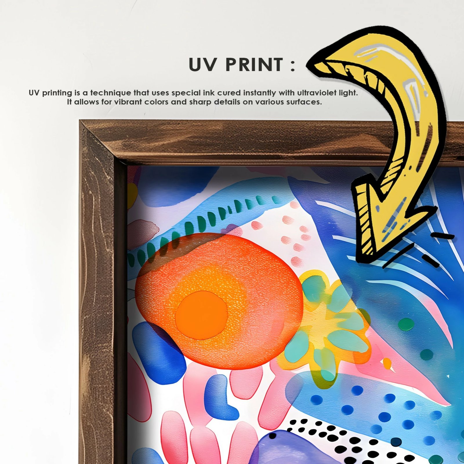 Pikturë dekorative me kornizë MDF, shumëngjyrëshe, GE022-L