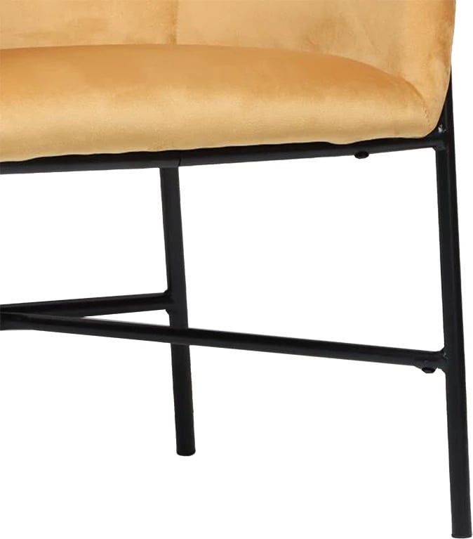 Fotelja Julia kadife e verdhë 61x57x74cm