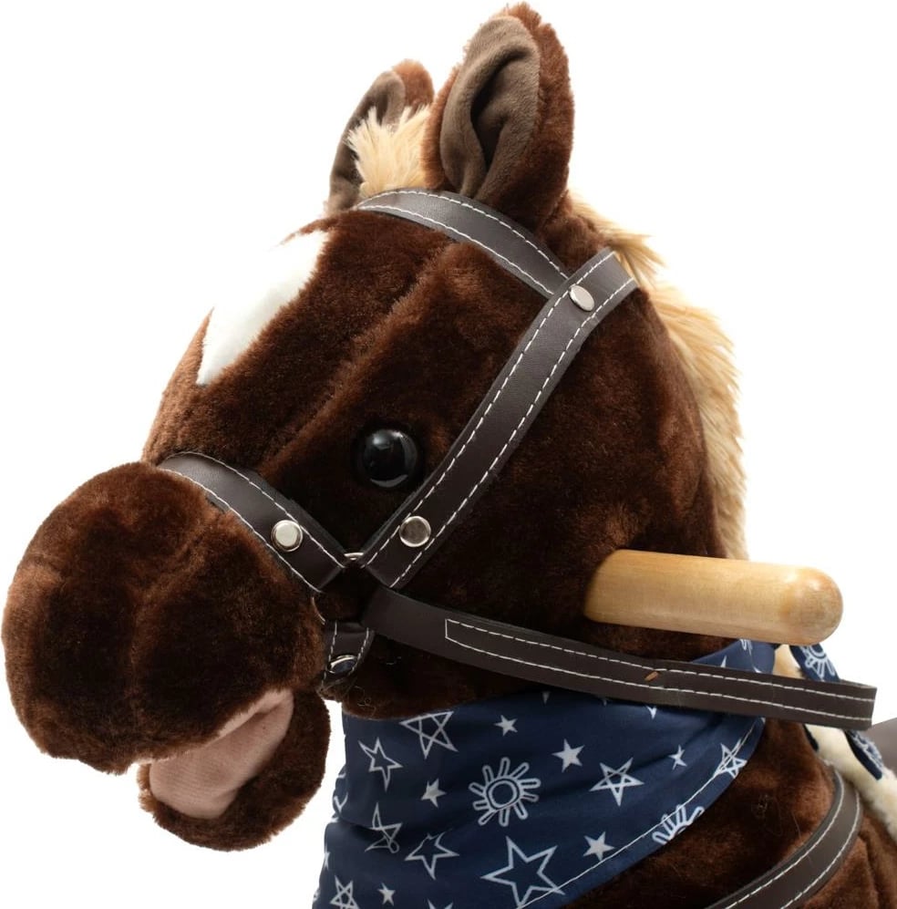 Kalë lëkundës, Baby Mix, Baron, interaktiv me melodi dhe lëvizje, shina druri, nga 18m+, kafe