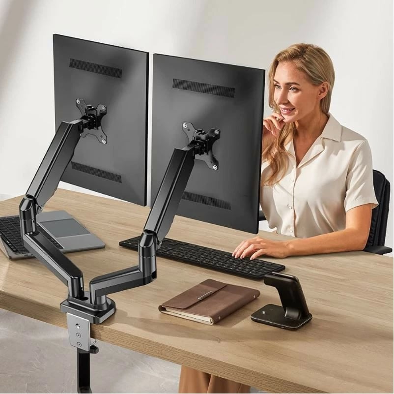 Mbajtëse tavoline për dy monitorë Techly ICA-LCD 462B, 17-32 inç, 9kg, e zezë