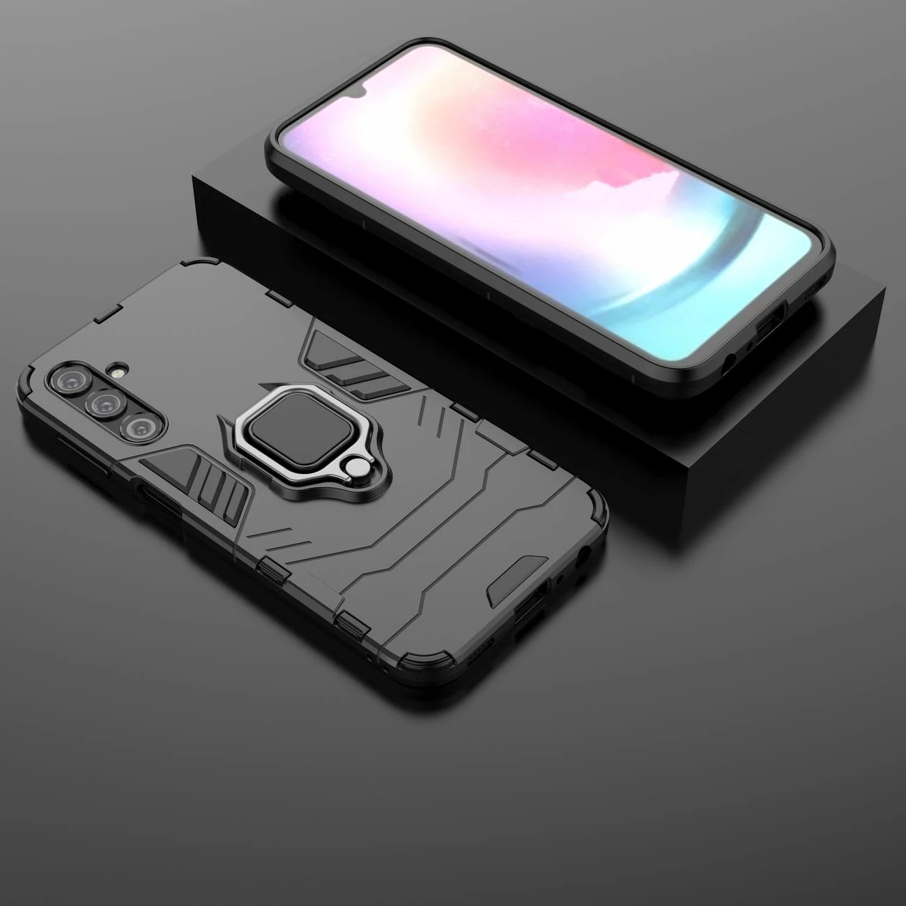 Mbështjellës Hurtel Ring Armor për Samsung Galaxy A24 4G, me unazë, i zi Mbështjellës Hurtel Ring Armor për Samsung Galaxy A24 4G, me unazë, i zi