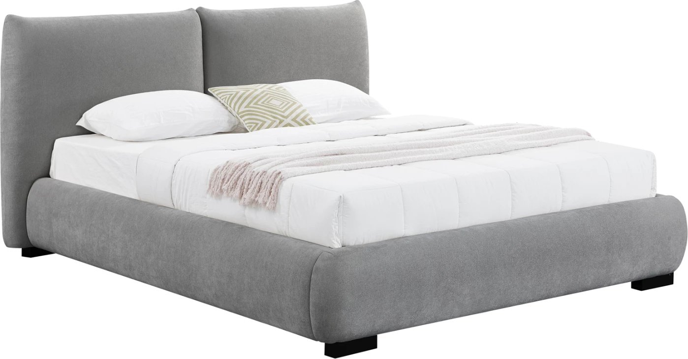 Krevat dopio me hapësirë për depo, stof leshi artificial, gri, NUVIA CD728.01, dyshek 160x200cm