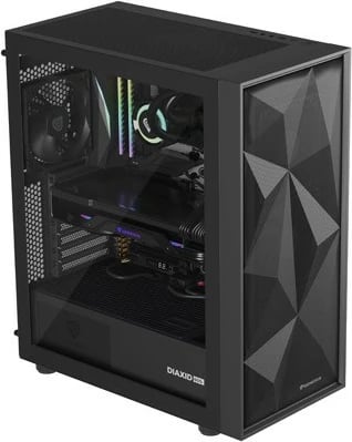 Kasë Natec Genesis Diaxid 605F, Midi Tower, ATX, USB-C, e zezë Kasë Natec Genesis Diaxid 605F, Midi Tower, ATX, USB-C, e zezë