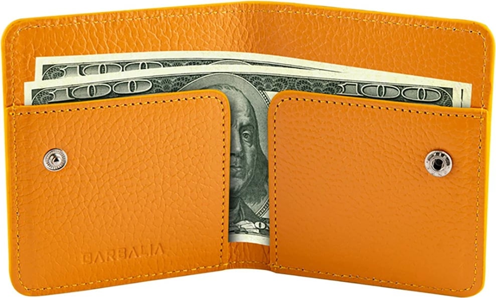 Portofol për burra, lëkurë origjinale, ngjyrë mustard, Zoozie Bags, Argenta