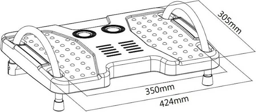 Mbështetëse këmbësh ergonomike Maclean Ergo Office ER-412, e zezë