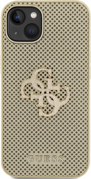 Mbështjellës Guess Perforated 4G Glitter për iPhone 15, ari Mbështjellës Guess Perforated 4G Glitter për iPhone 15, ari