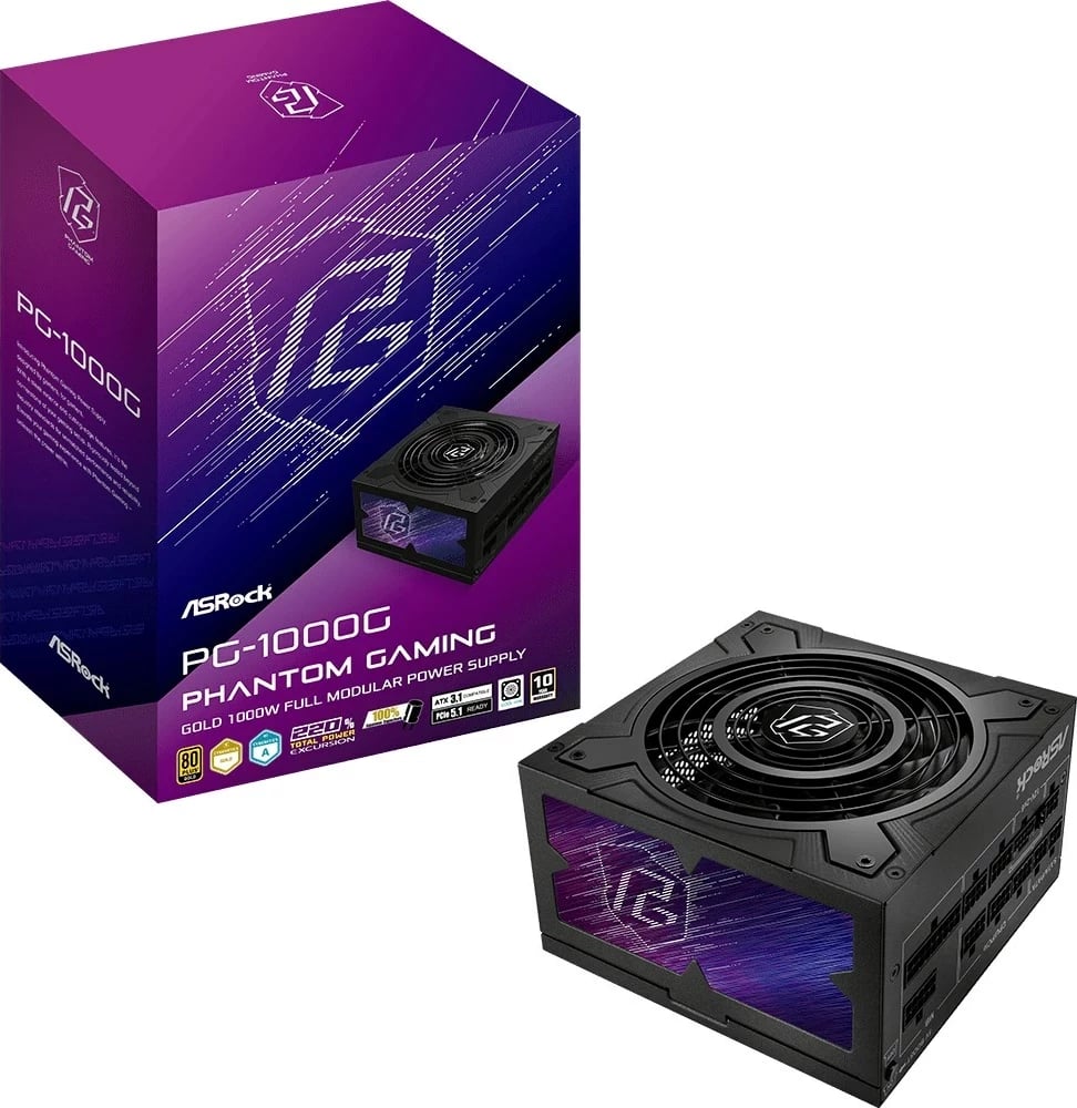 Kasë energjie Asrock Phantom Gaming PG-1000G, 750 W, 80 PLUS Gold, e zezë