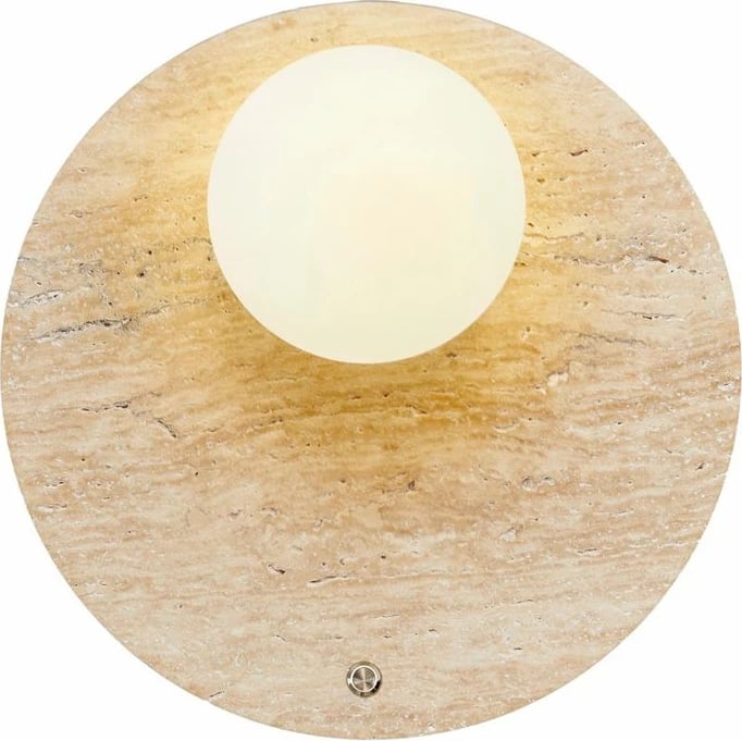 Llambë muri Opviq, Tor-Look-D, trup travertini, kapak qelqi, bezhë dhe e bardhë