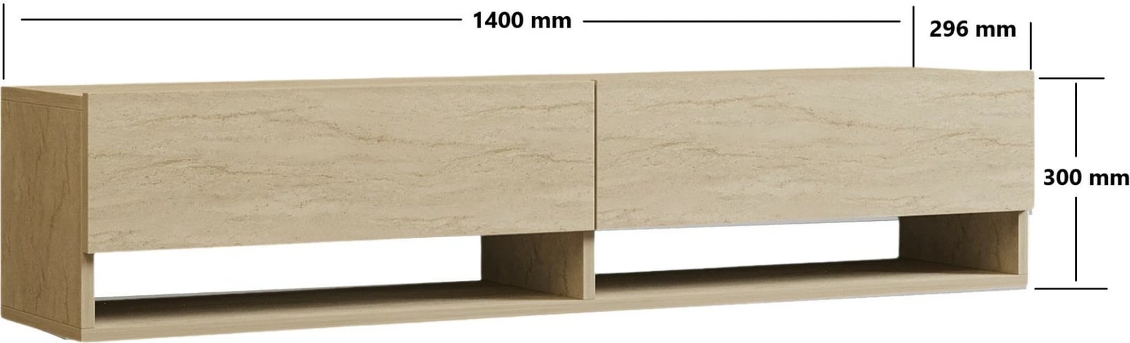 Komodë TV Hanah Home, Arges - ngjyrë travertin