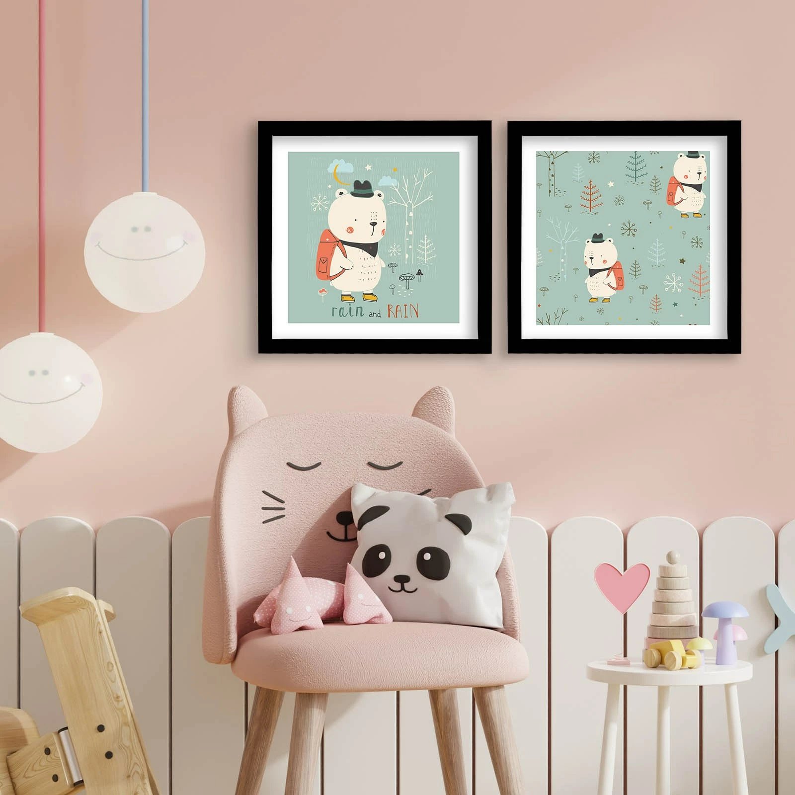 Piktura dekorative me kornizë MDF (2 copë), Wallity, 2P3333SCT-003