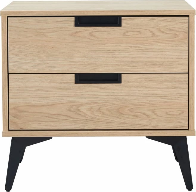 Komodinë NEON me 2 sirtarë, natyrale, 58x39x55
