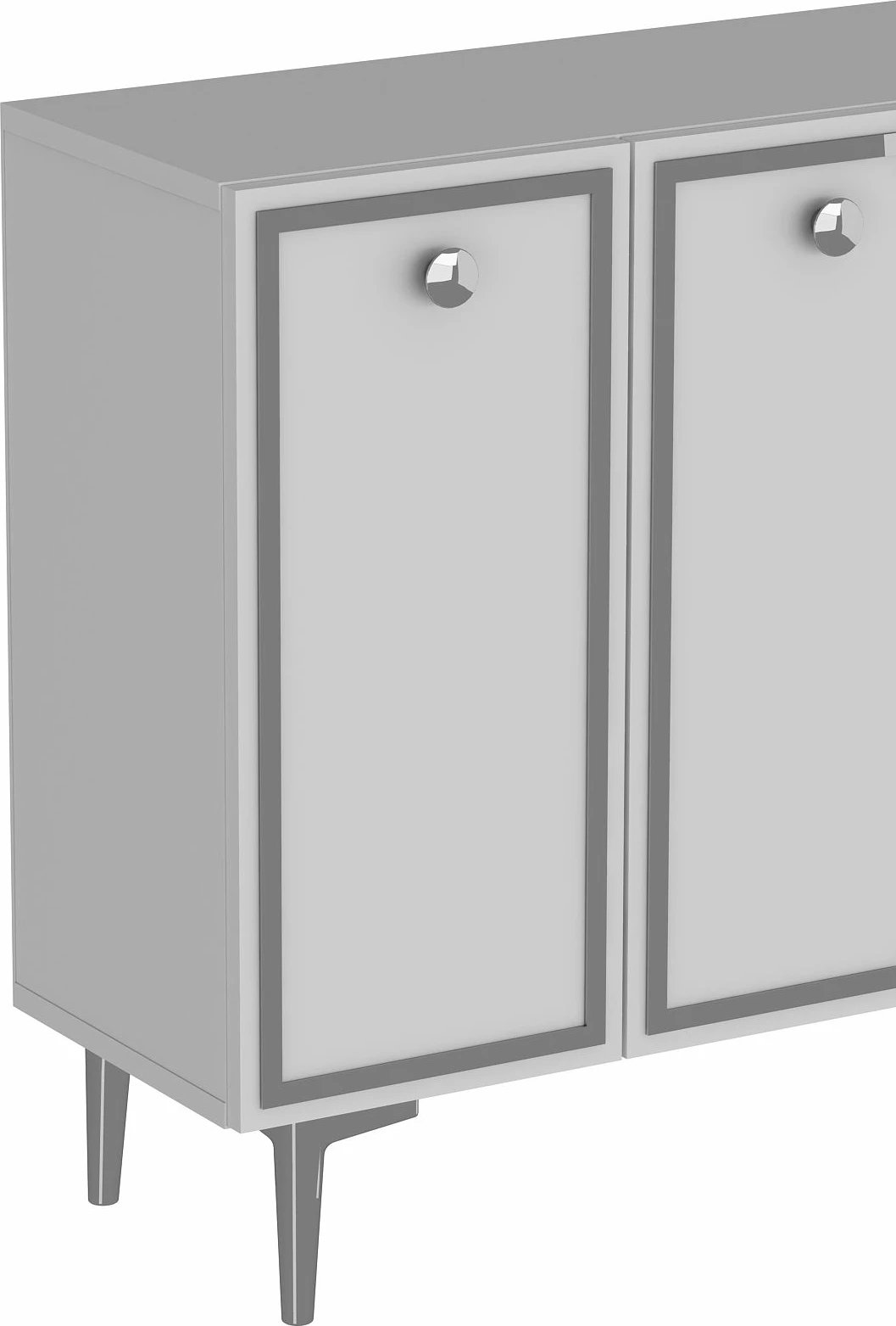 Konsolë moderne, ngjyrë e bardhë dhe argjend, Skye Decor, 120x75x29.6cm