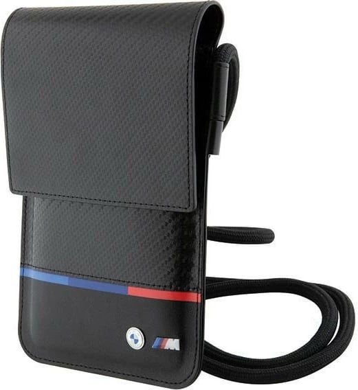 Çantë portofol BMW Carbon Tricolor Line, për celular, e zezë Çantë portofol BMW Carbon Tricolor Line, për celular, e zezë