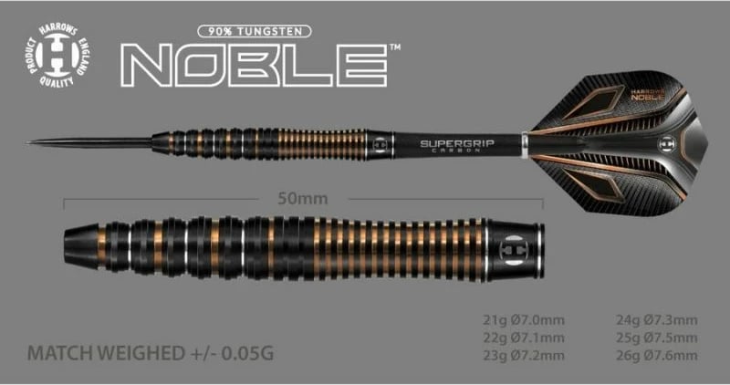 Shigjeta darts Harrows, unisex, të zeza