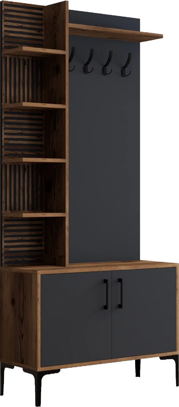 Stendë korridori, ngjyrë arre dhe antracit, Skye Decor, Viyana D