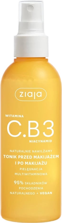 Tonik për fytyrë Ziaja Vitamin C.B3 Before and After Makeup për femra, 190ml