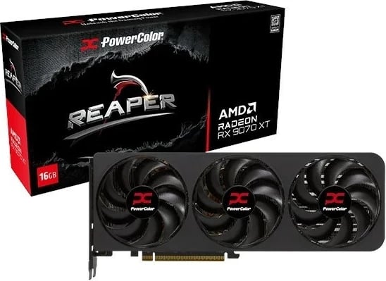 Kartelë grafike PowerColor Reaper RX9070 XT 16G-A, 16 GB, E zezë