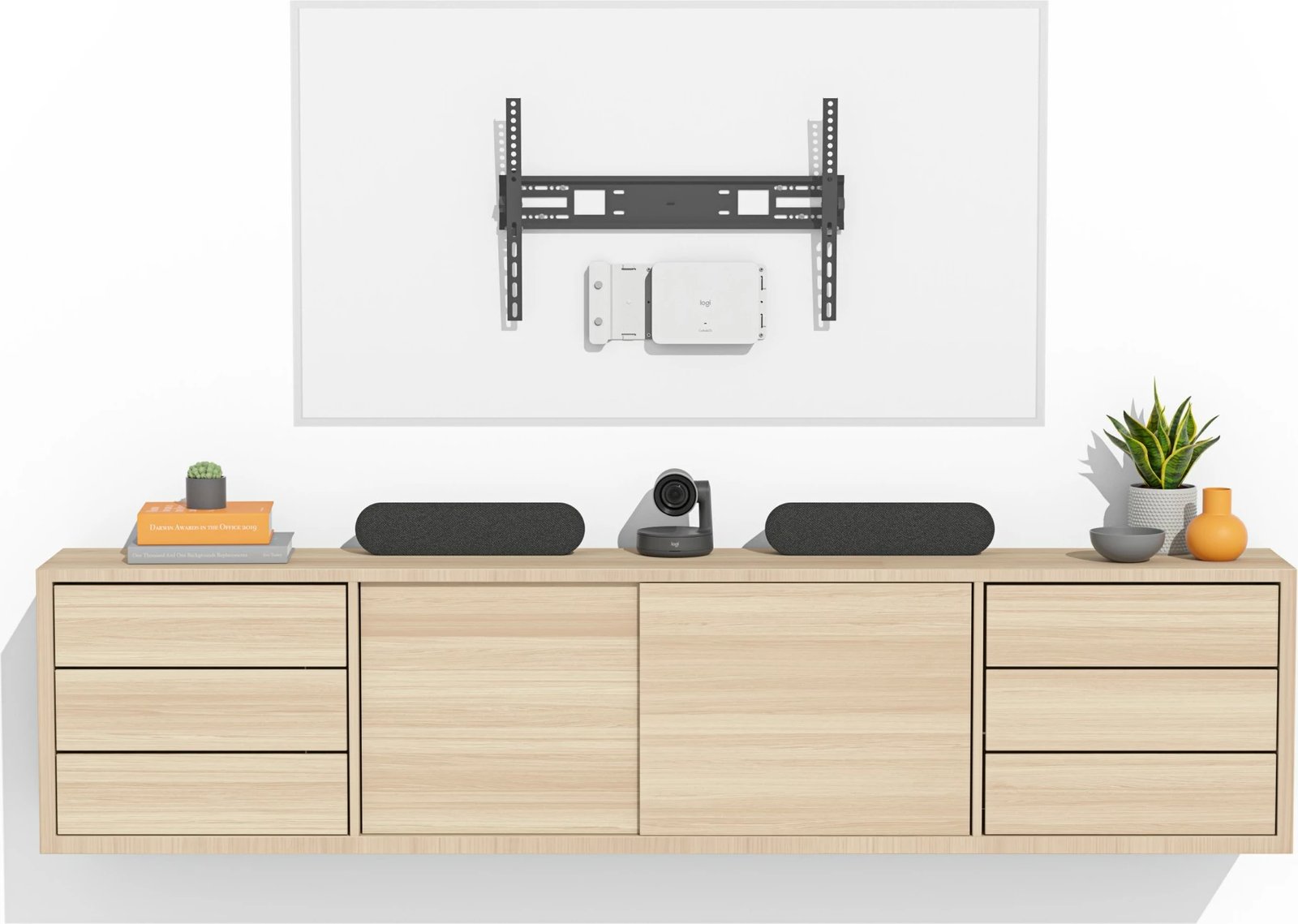 Mbajtës kompjuteri Logitech, Monitor stand-mounted CPU holder, USFF, 75 x 75,100 x 100 mm, Bardhë