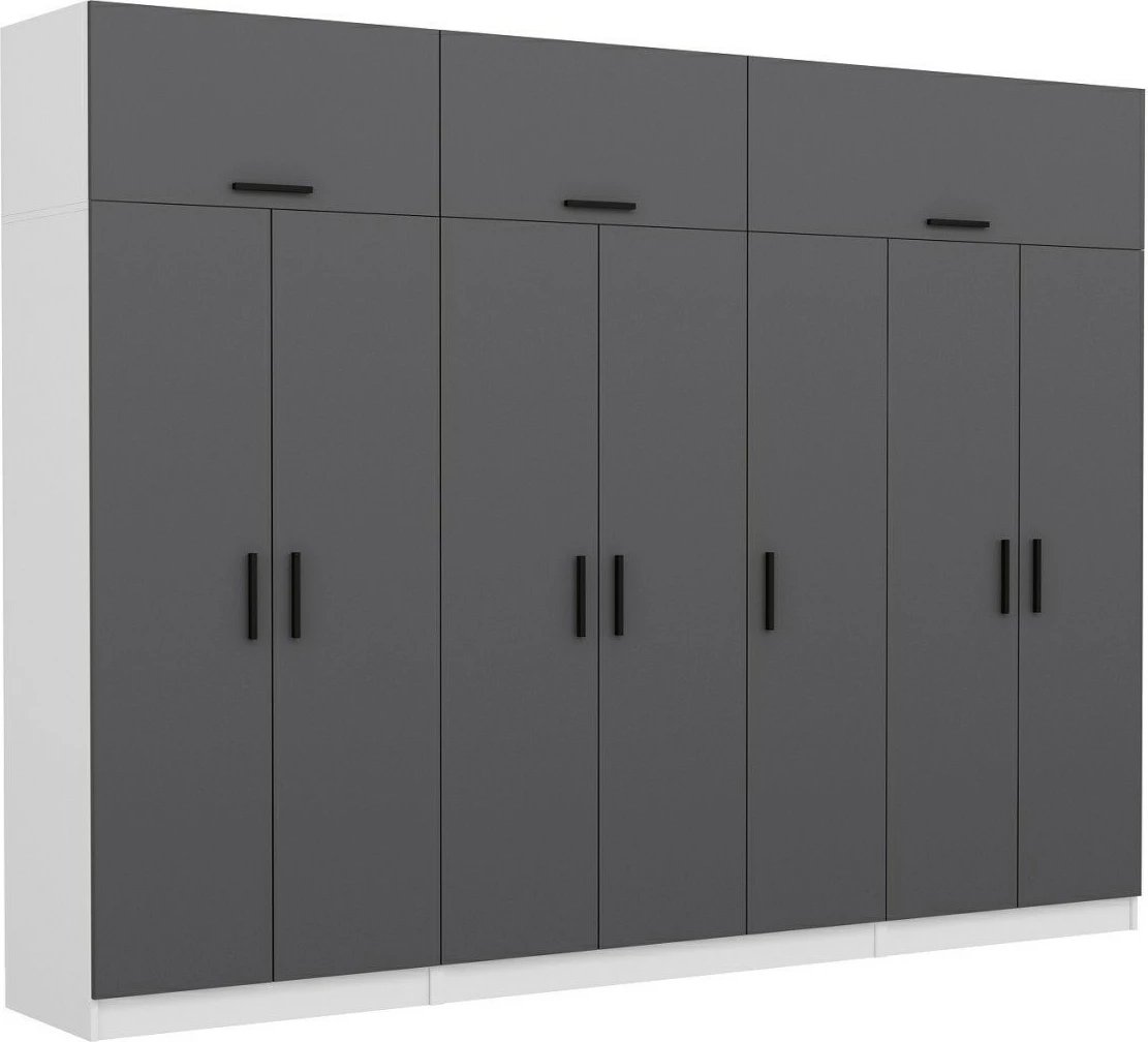 Dollap i madh për rroba, ngjyrë antracit dhe e bardhë, Skye Decor - 5241