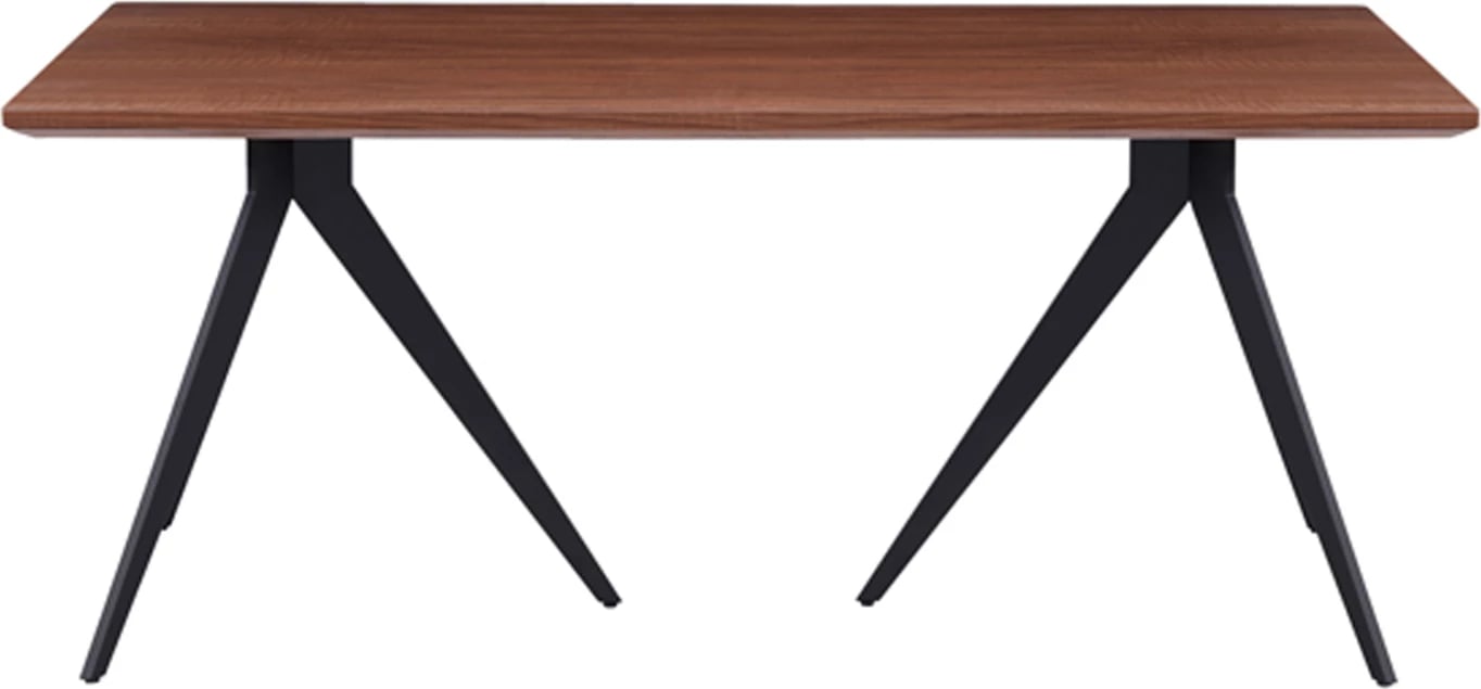 Tavolinë ngrënieje GRIPPEN FH9451.02 me furnir druri frashëri në stil rustik - këmbë trekëmbësh metalike të zeza 180x90x75H cm